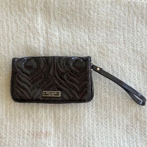 Vintage Kate Spade Brown Quilted Wristlet